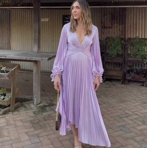 acler palms pleat dress Acler - Palms Dress | Lilac
